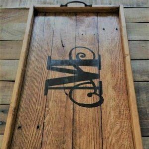 Monogram Stained Serving Tray